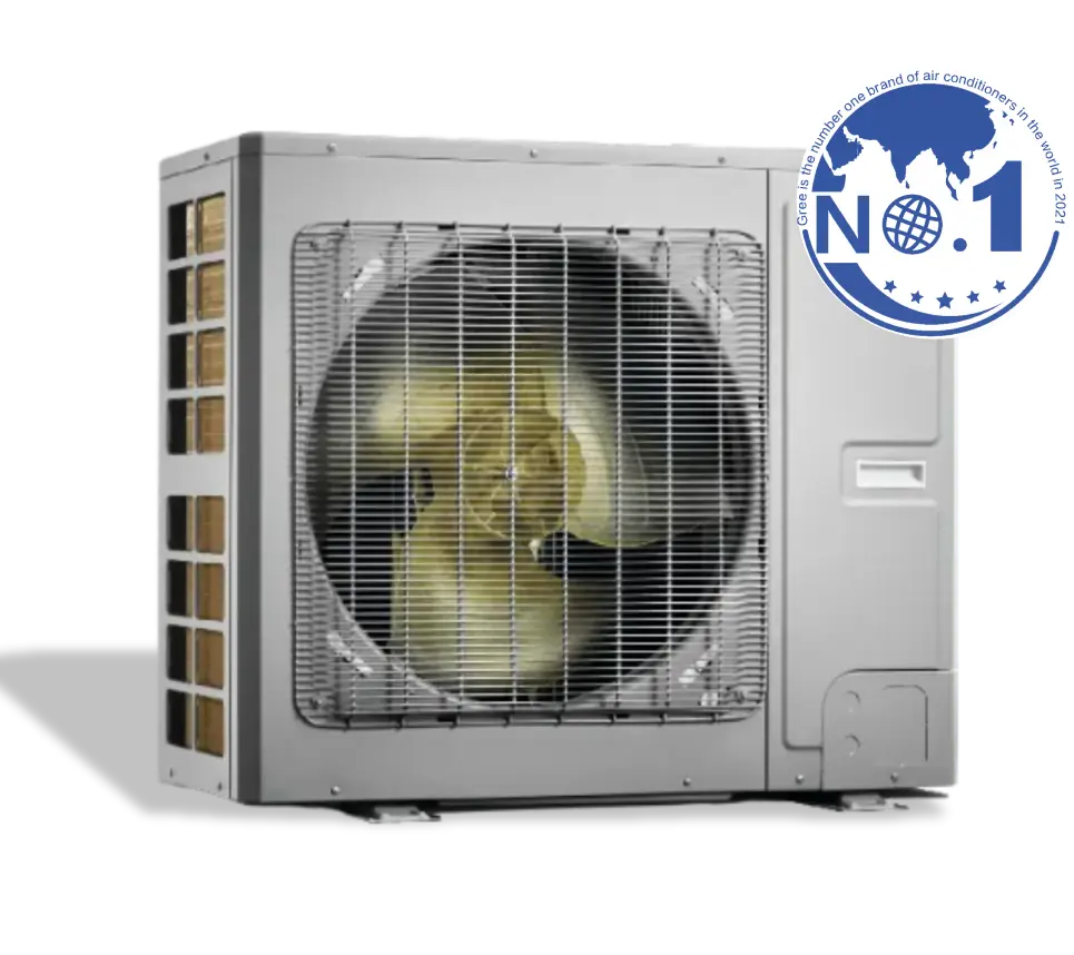 GREE heat pump unit delivering efficient heating and cooling with Comfort Union service